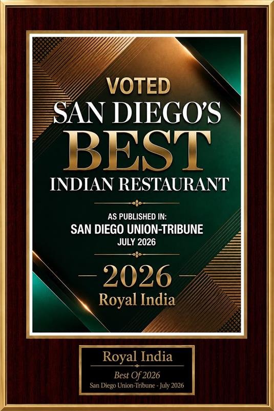 Royal India San Diego Union Tribune Best Indian Restaurant Award 2026